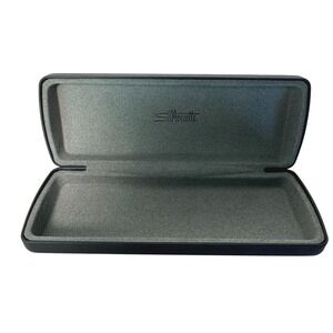 Silhouette Black Hard Shell Eyeglass Case Matte Clamshell Protective Grey Lining